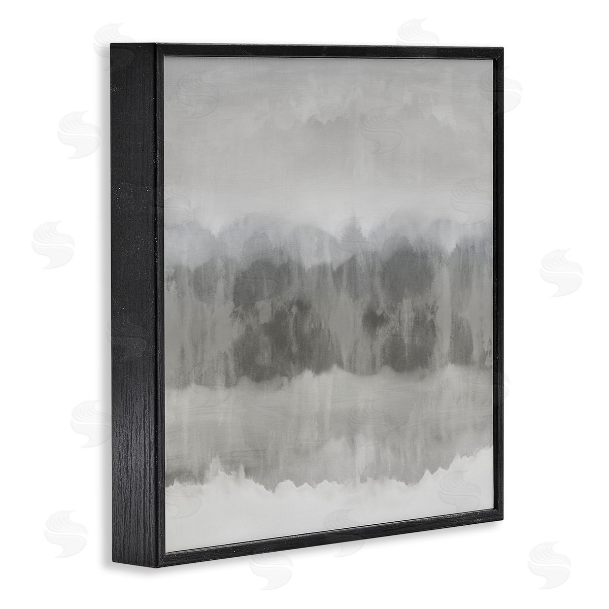 Rachel Springer Grey Abstract Nature Fog Black Framed Glicee Wall Art Print