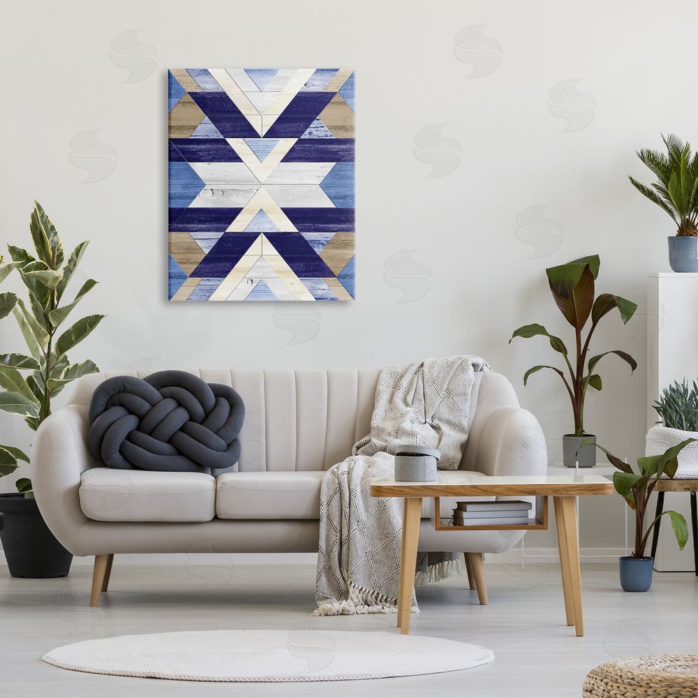 Erica Billups Blue Rustic Aztec Pattern