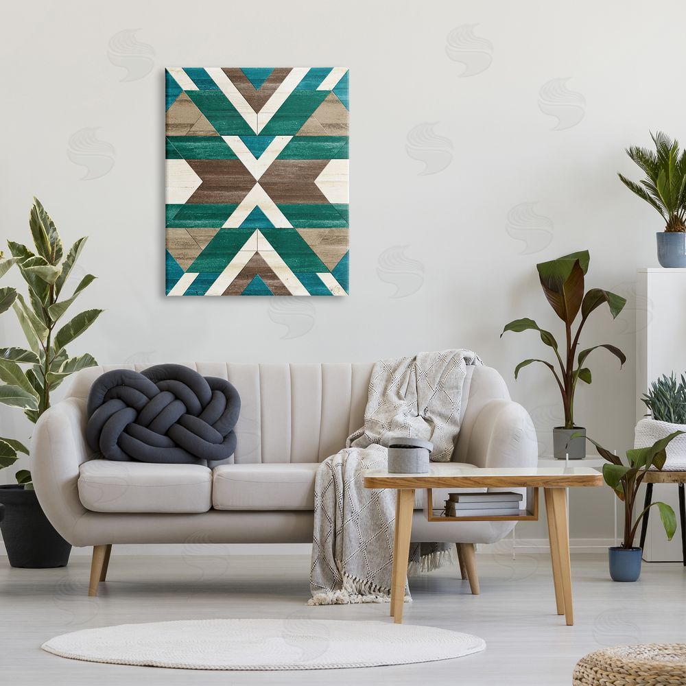 Erica Billups Green Aztec Geometric Pattern