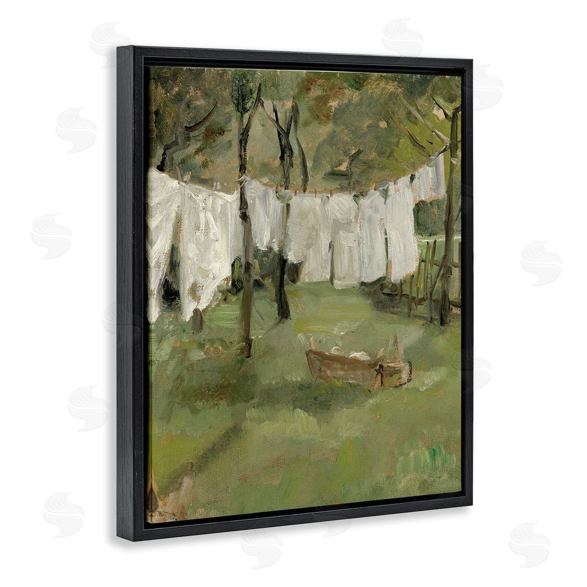 Lettered and Lined Classic Clothesline Yard Scene