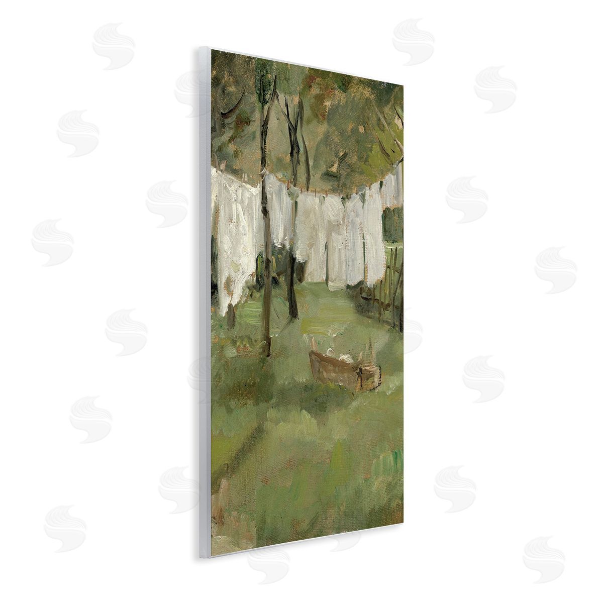 Lettered and Lined Classic Clothesline Yard Scene