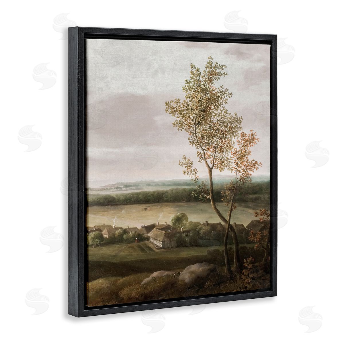 Lettered and Lined Classic Coastal House Nature Painting