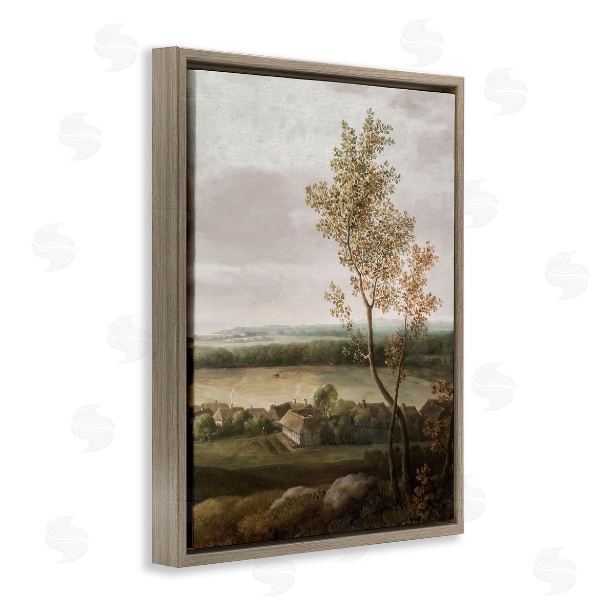 Lettered and Lined Classic Coastal House Nature Painting