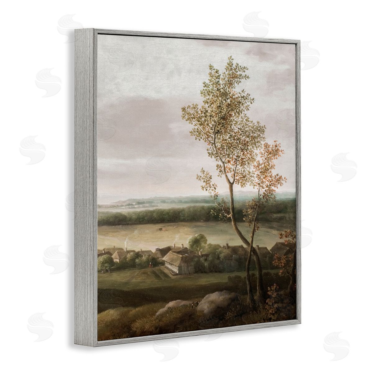 Lettered and Lined Classic Coastal House Nature Painting