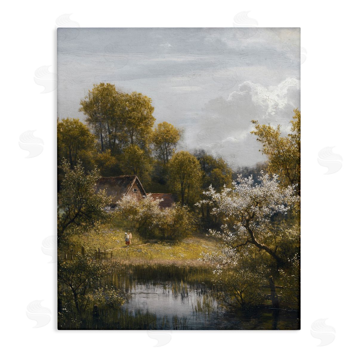 Lettered and Lined Classic Cottage Backyard Pond 