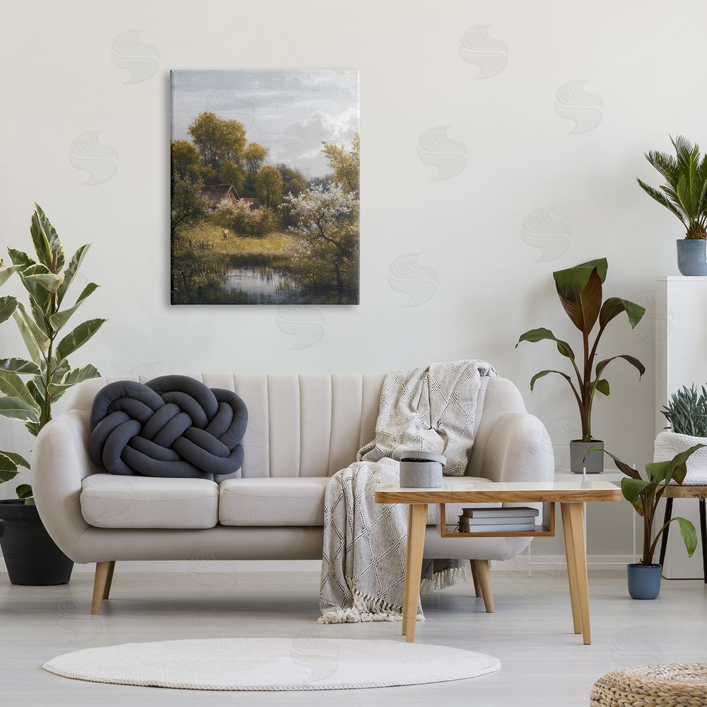 Lettered and Lined Classic Cottage Backyard Pond 