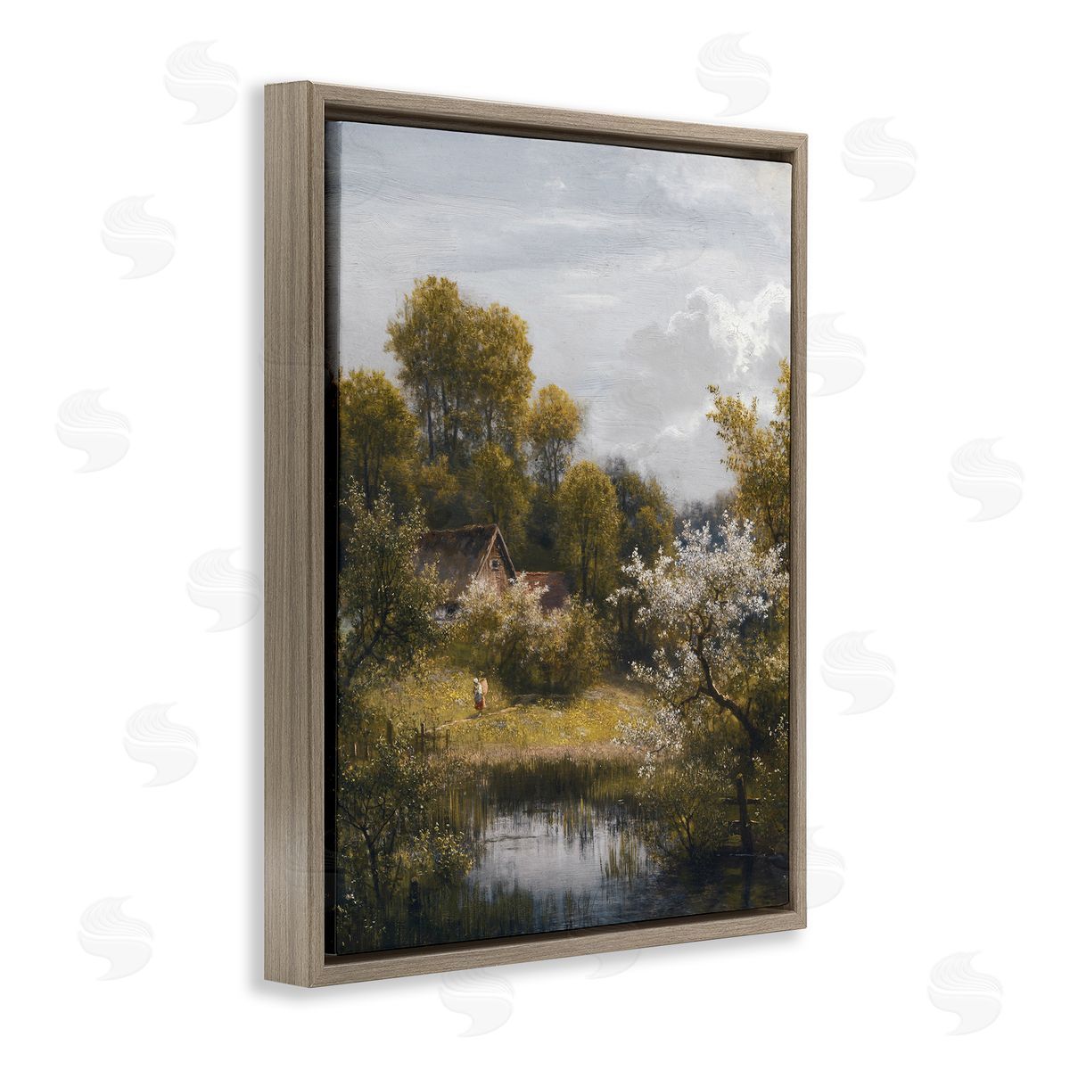 Lettered and Lined Classic Cottage Backyard Pond 