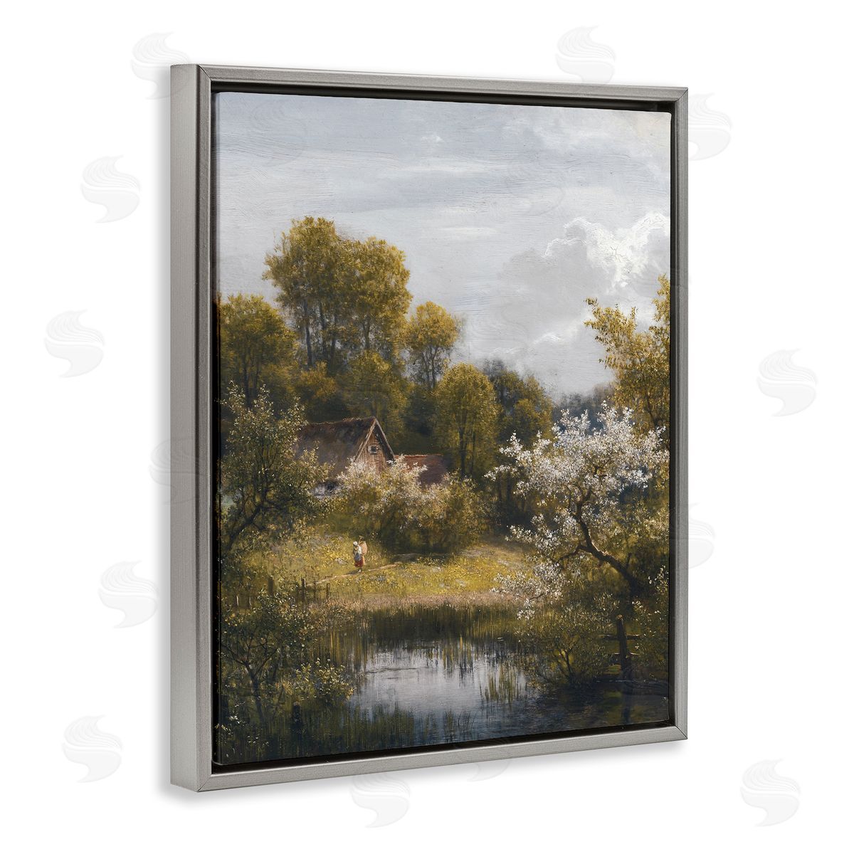 Lettered and Lined Classic Cottage Backyard Pond 