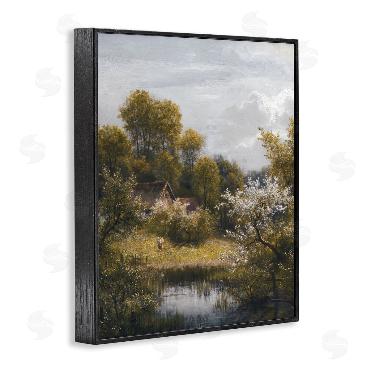 Lettered and Lined Classic Cottage Backyard Pond 