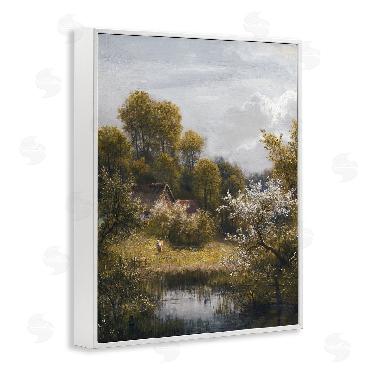 Lettered and Lined Classic Cottage Backyard Pond 