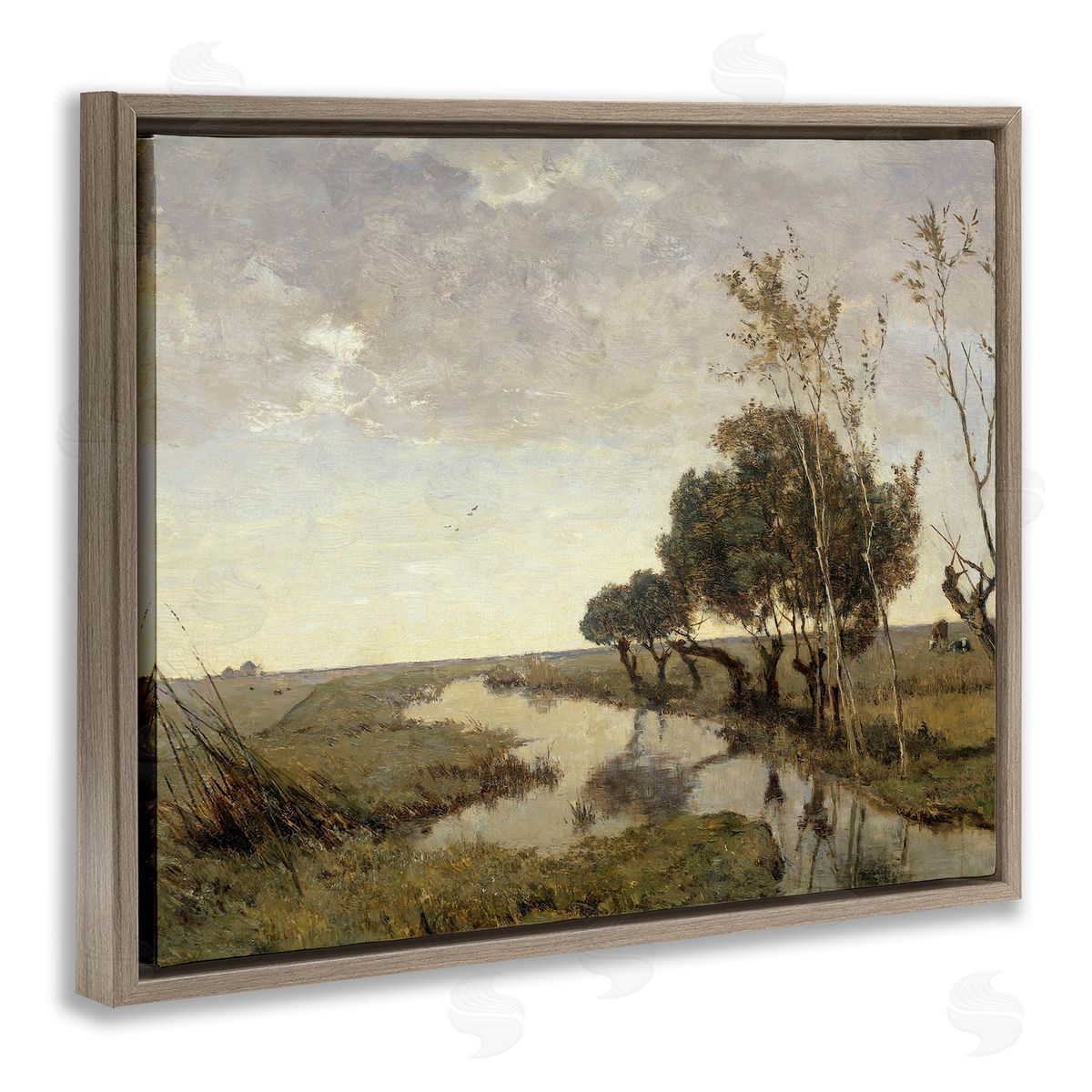 Lettered and Lined Classic Stream Animals Grazing