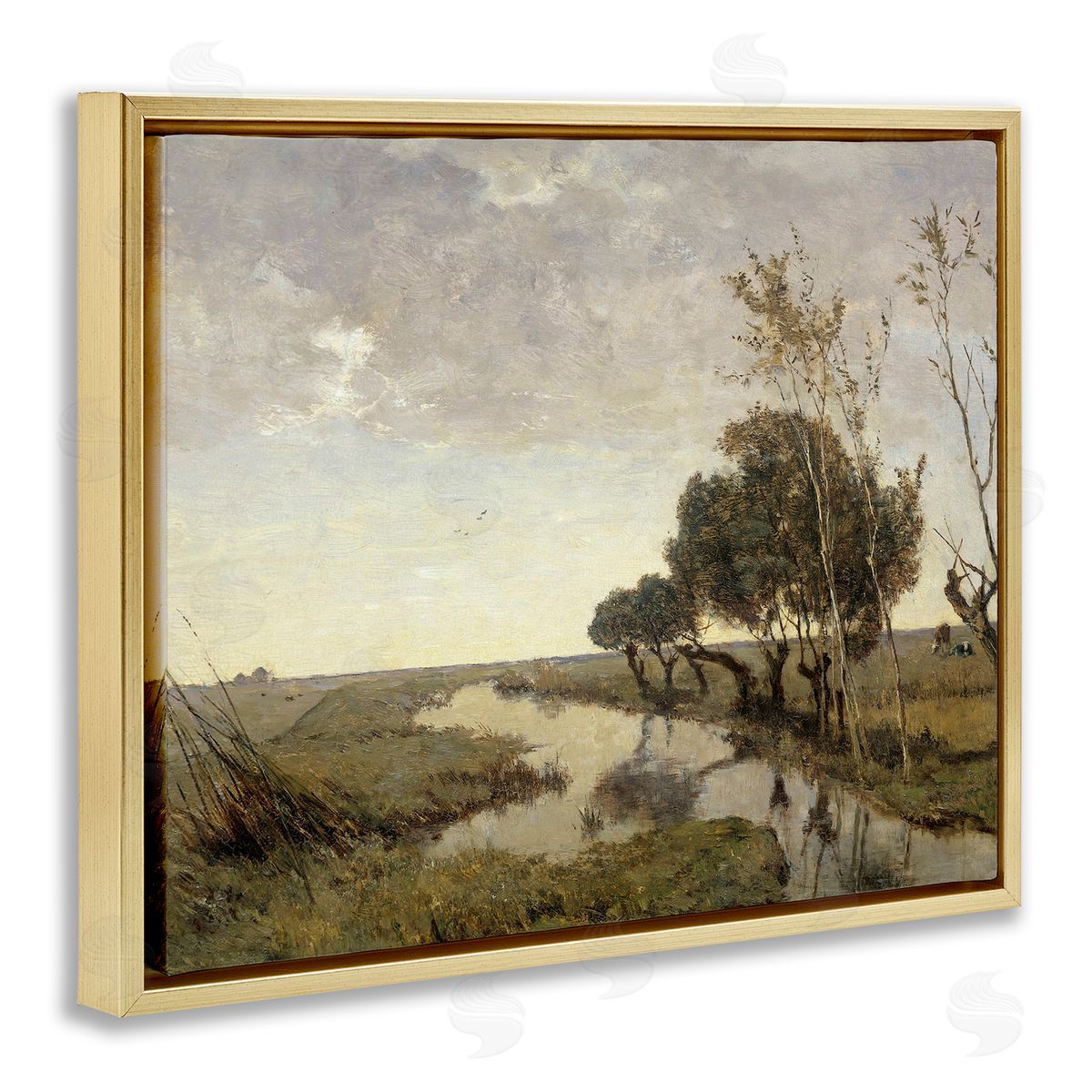 Lettered and Lined Classic Stream Animals Grazing