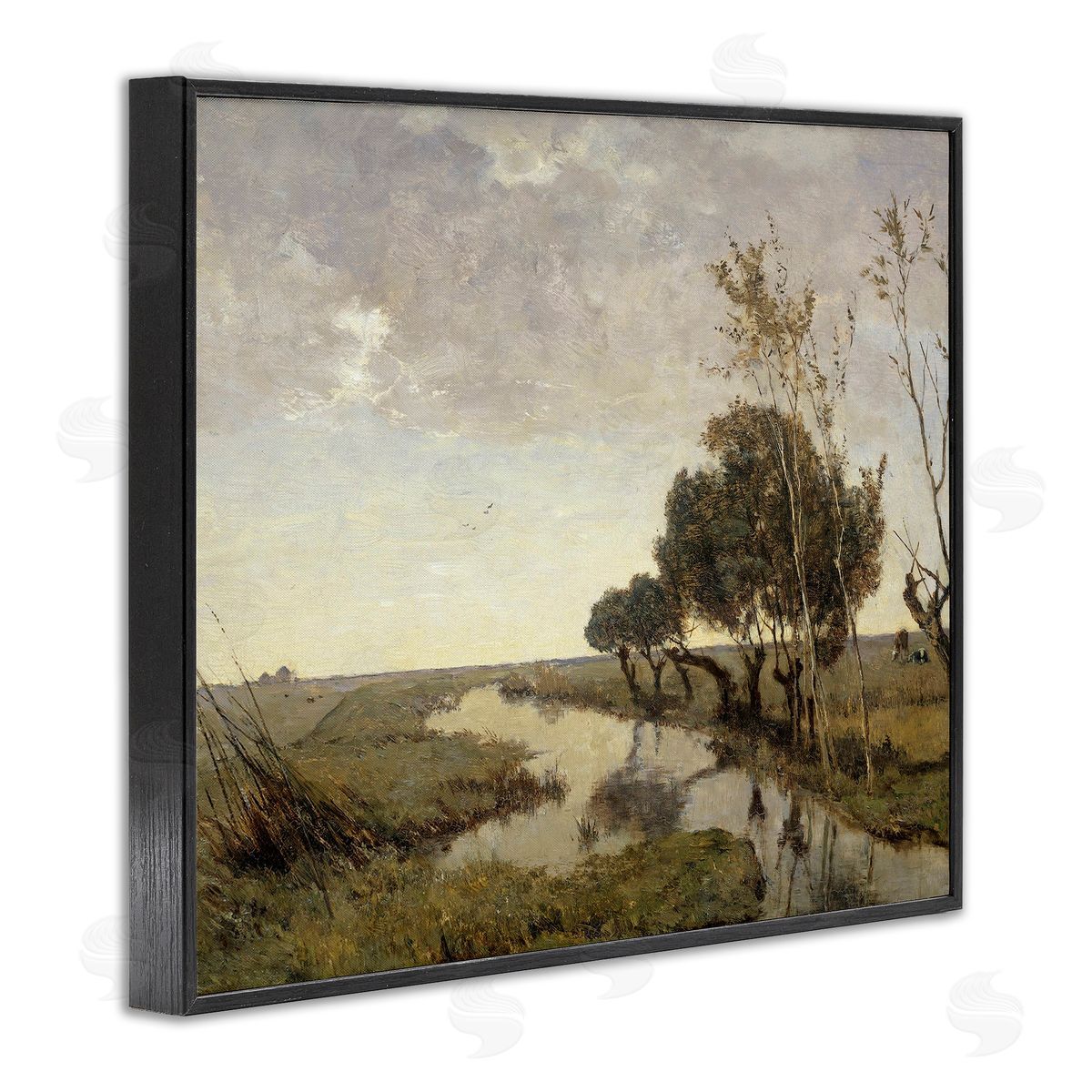 Lettered and Lined Classic Stream Animals Grazing