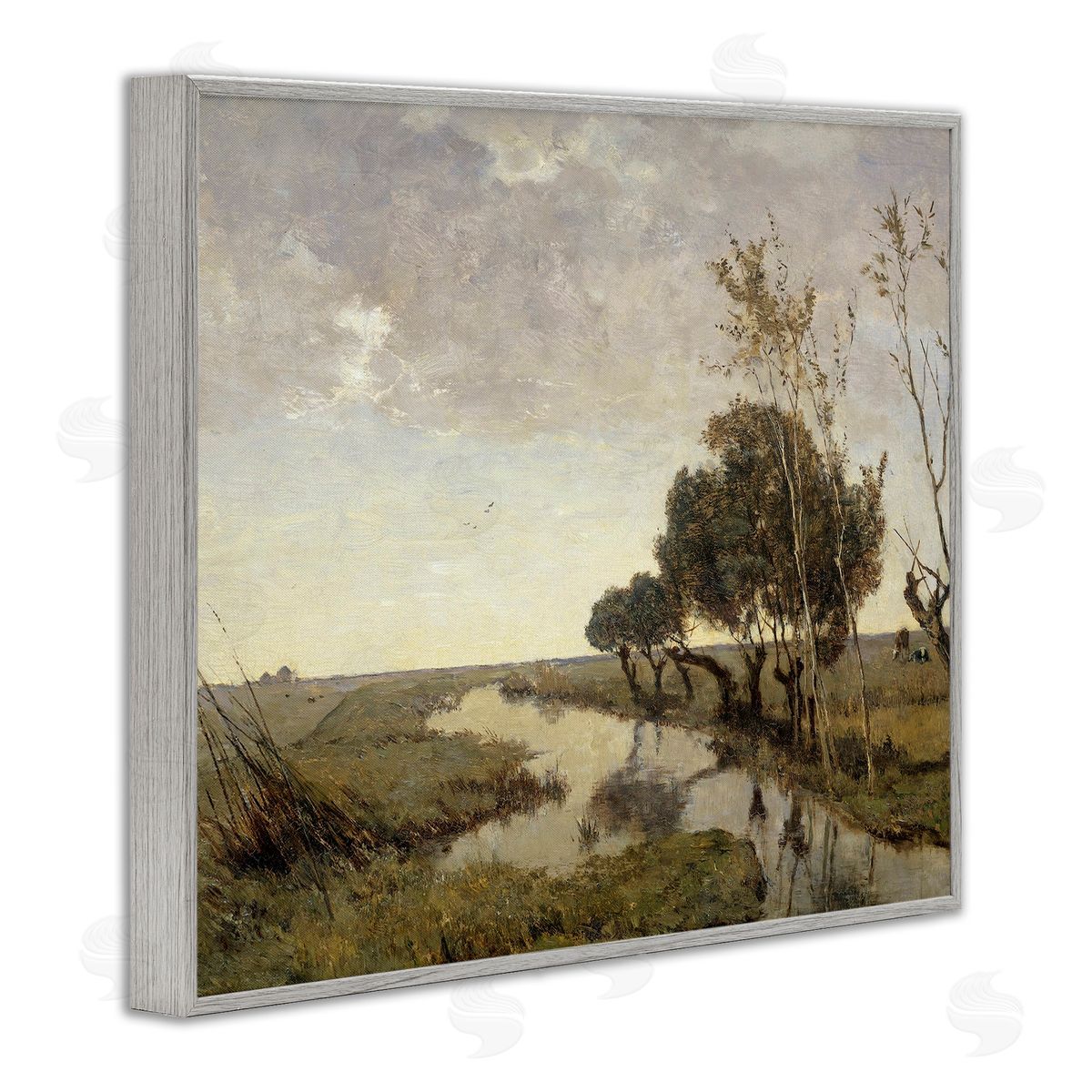 Lettered and Lined Classic Stream Animals Grazing