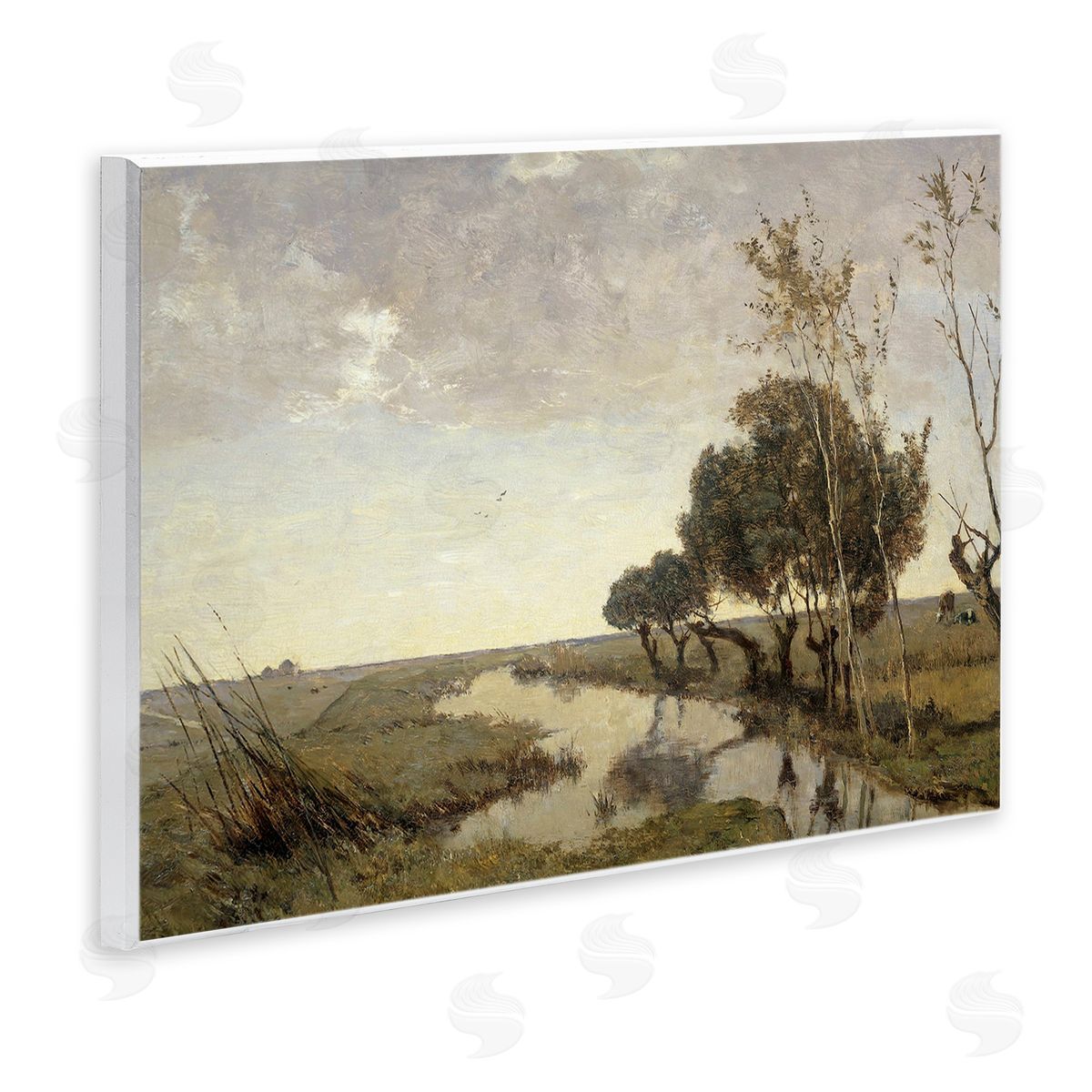 Lettered and Lined Classic Stream Animals Grazing