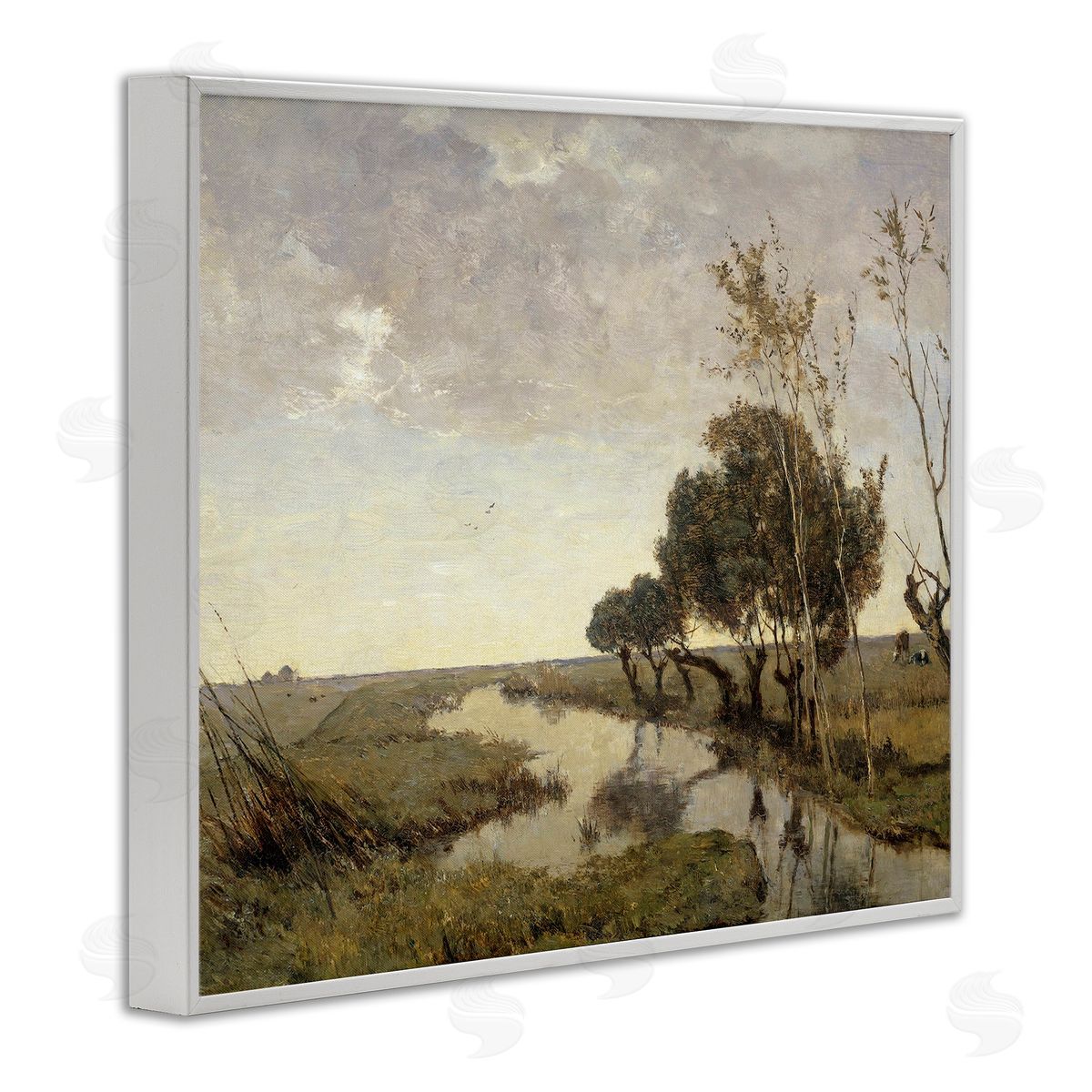 Lettered and Lined Classic Stream Animals Grazing