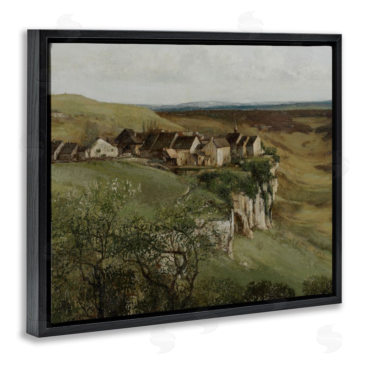 Lettered and Lined Cliff Cottages Rural Landscape