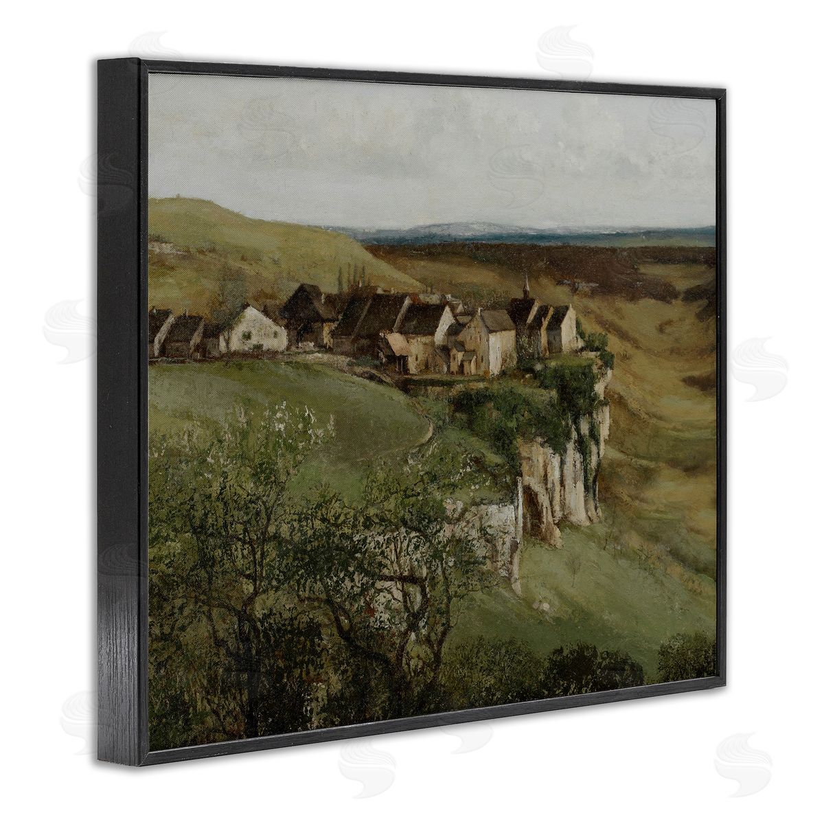 Lettered and Lined Cliff Cottages Rural Landscape