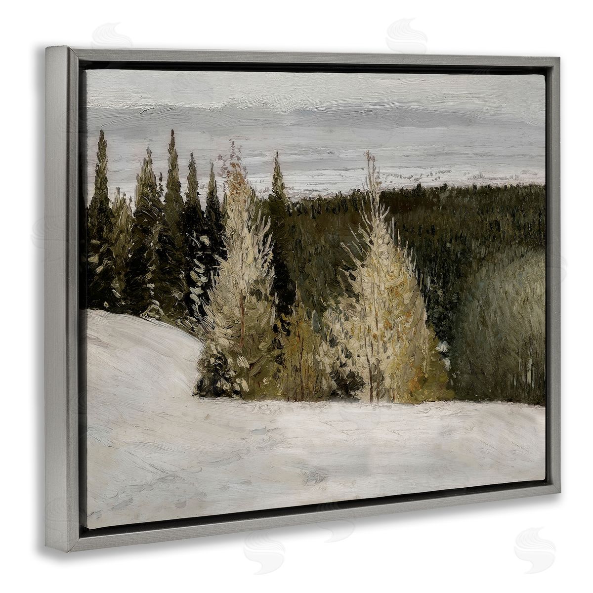 Lettered and Lined Snowy Slopes Woodland Nature