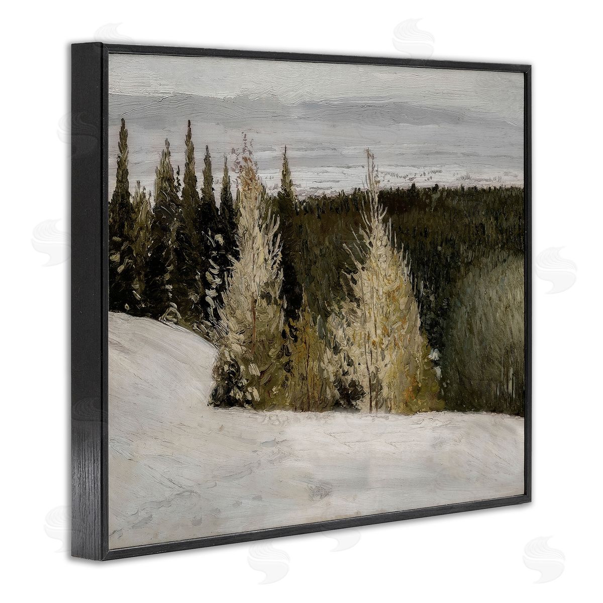 Lettered and Lined Snowy Slopes Woodland Nature