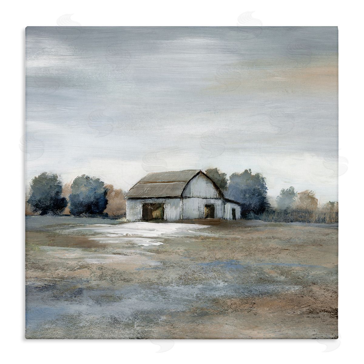 Countryside Barn Neutral Tones Canvas Wall Art, Home Decor by Nan