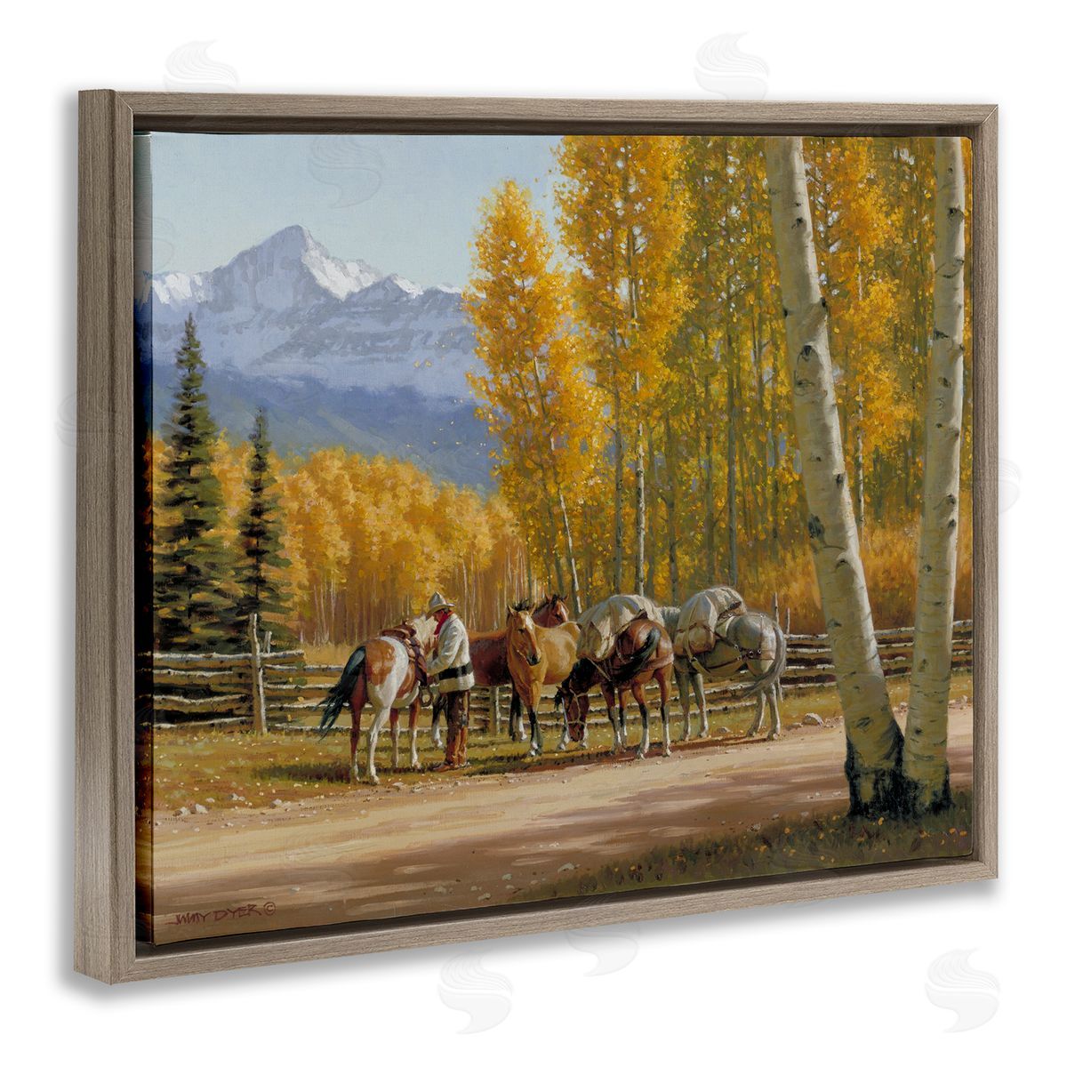 Jimmy Dyer Horses Rural Farm Foliage 