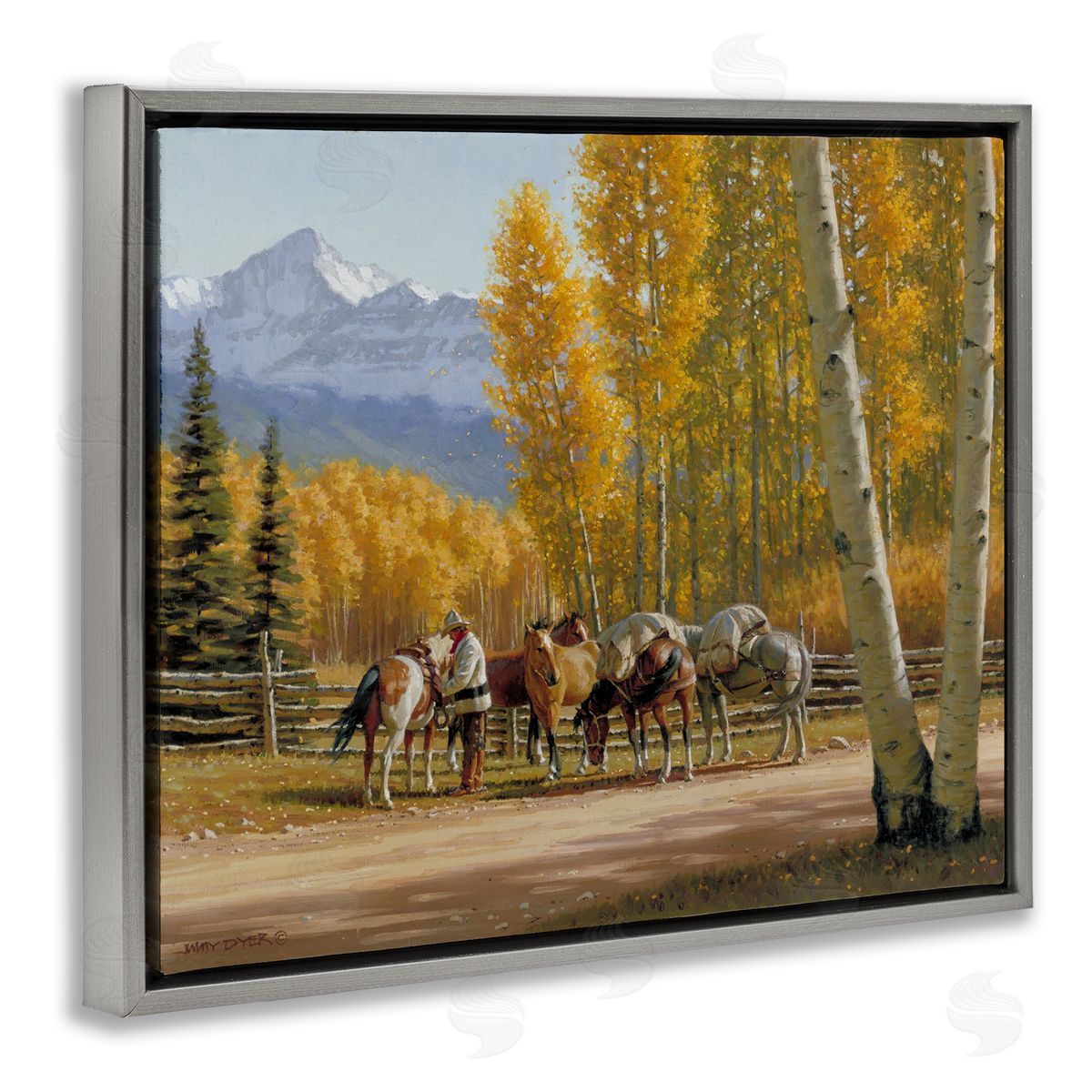 Jimmy Dyer Horses Rural Farm Foliage 