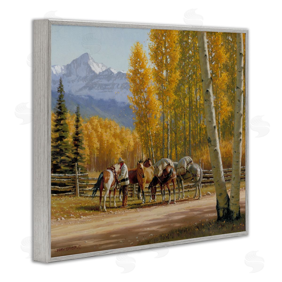 Jimmy Dyer Horses Rural Farm Foliage 