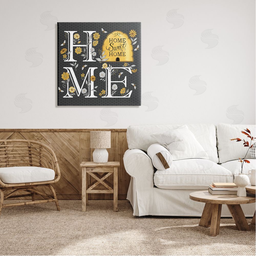 Deb Strain Hive Pattern Sweet Home Botanicals Canvas Wall Art in Room