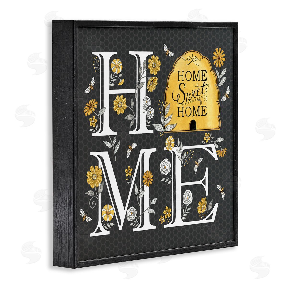 Deb Strain Hive Pattern Sweet Home Botanicals Black Framed Glicee Wall Art Print