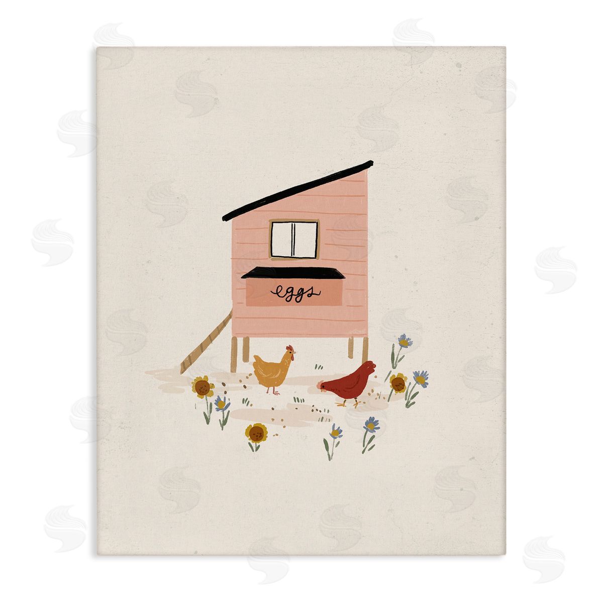 Loni Harris Pastel Hen House Eggs Chickens