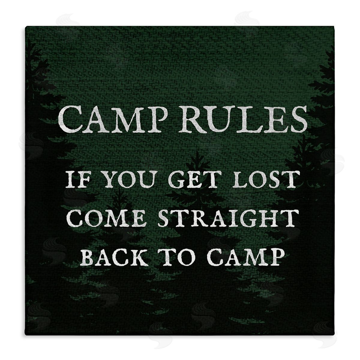 Stupell Studio Camp Rules If You Get Lost Funny Stretched Canvas Wall Art Print