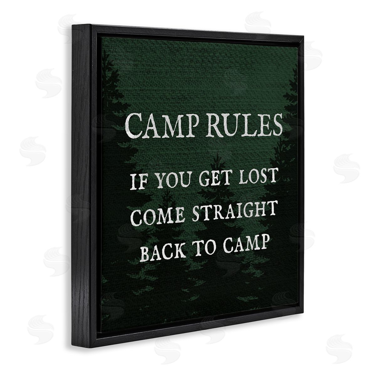 Stupell Studio Camp Rules If You Get Lost Funny Black Floating Frame Canvas Wall Art Print