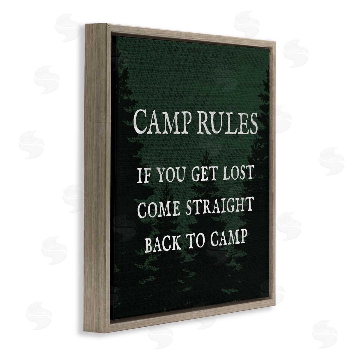Stupell Studio Camp Rules If You Get Lost Funny Brown Floating Frame Canvas Wall Art Print
