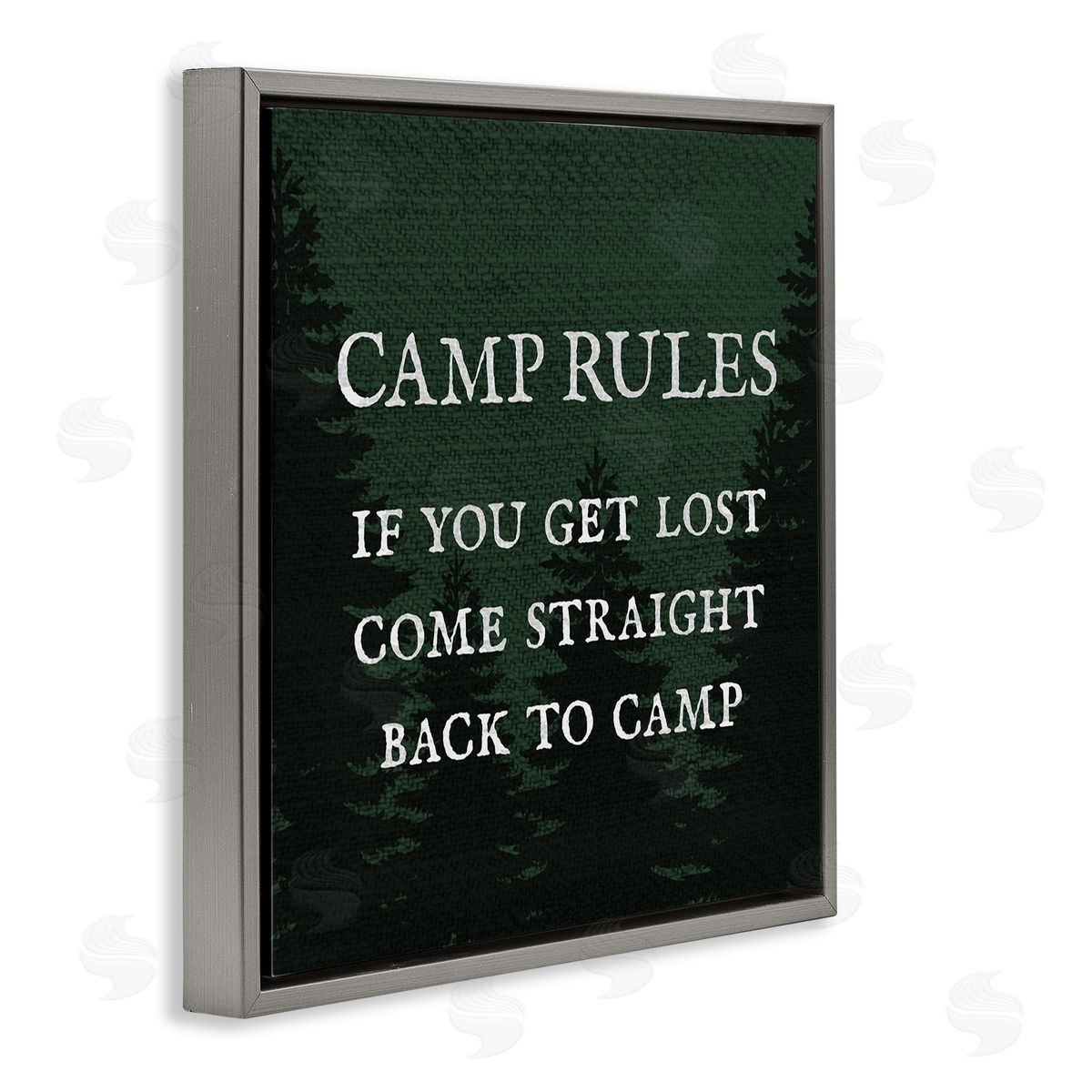 Stupell Studio Camp Rules If You Get Lost Funny Gray Floating Frame Canvas Wall Art Print