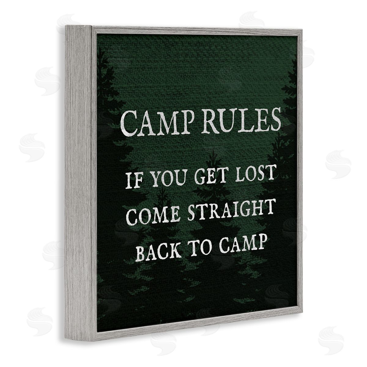 Stupell Studio Camp Rules If You Get Lost Funny Gray Framed Glicee Wall Art Print