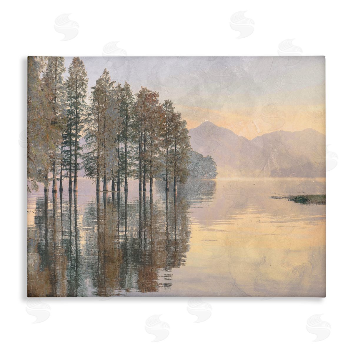 Stupell Studio Woodland Lake Reflection Landscape