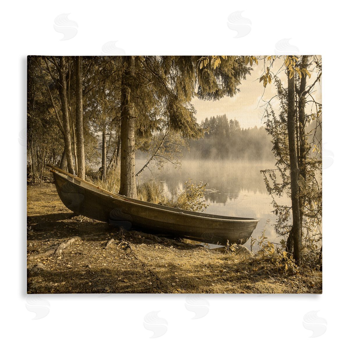 Stupell Studio Lakeside Canoe Forest Wilderness