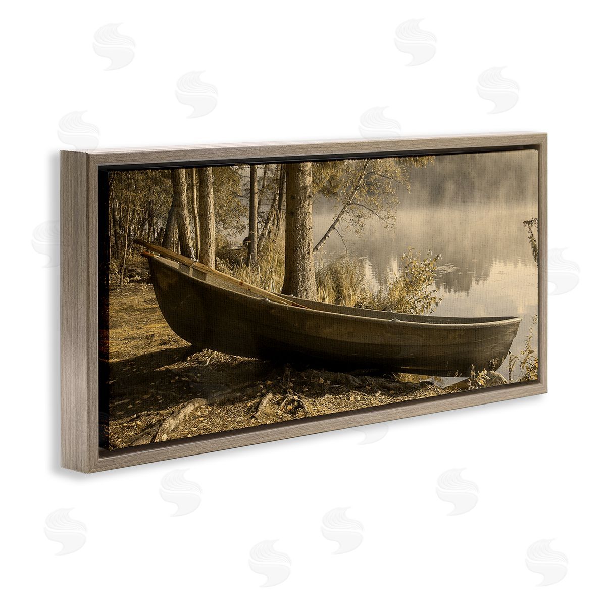 Stupell Studio Woodland Lake Shore Canoe