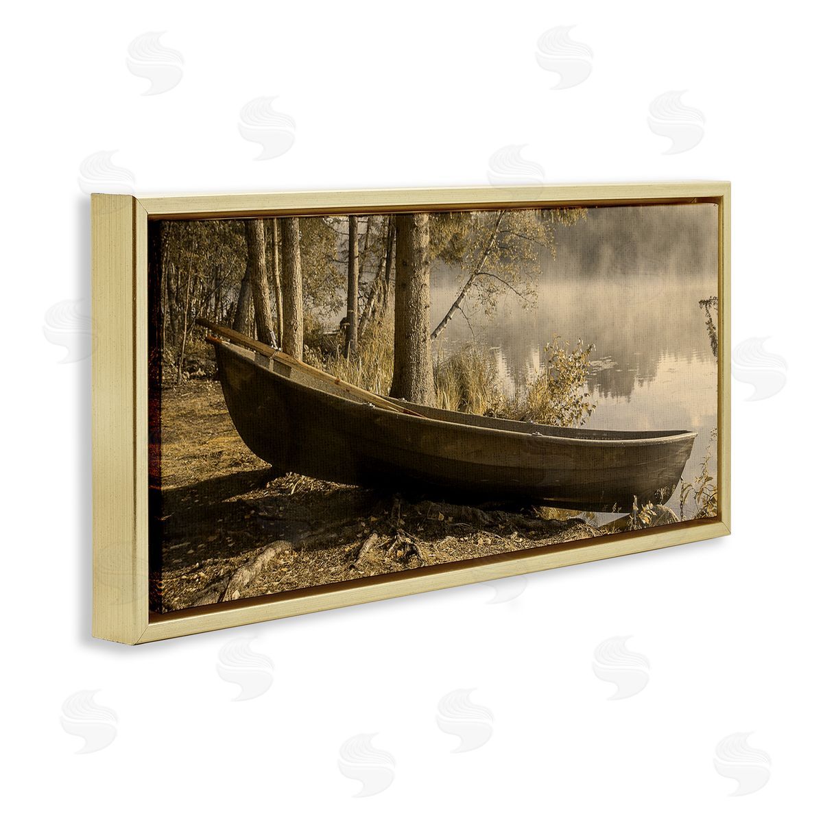 Stupell Studio Woodland Lake Shore Canoe