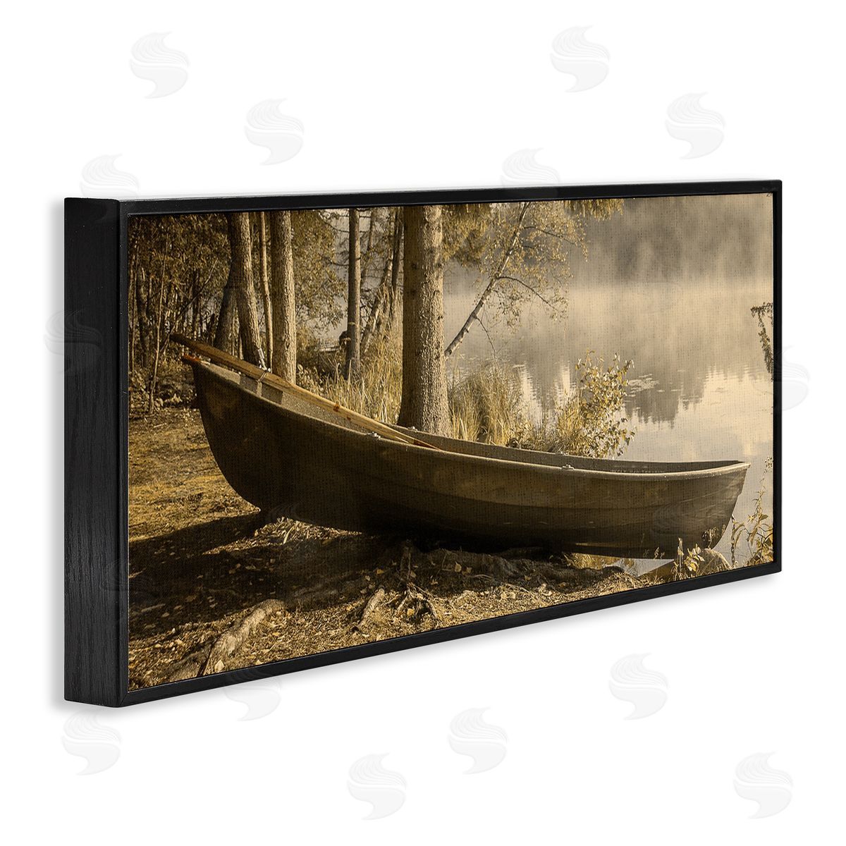 Stupell Studio Woodland Lake Shore Canoe