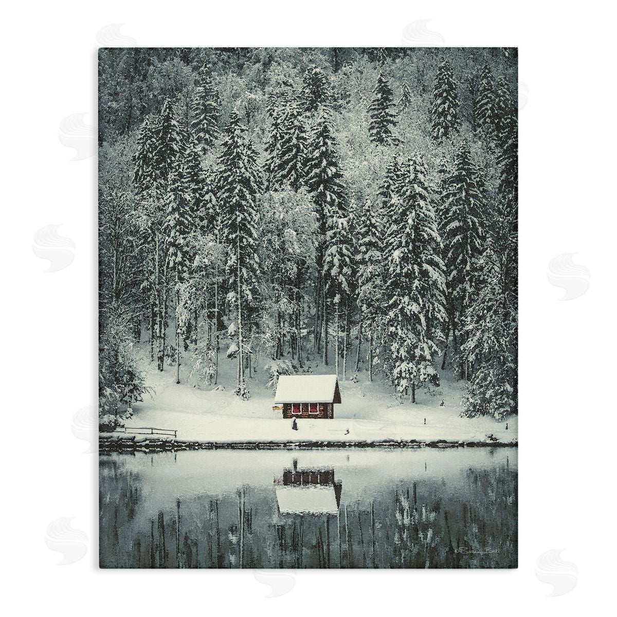 Susan Ball Snowy Woodland Hut Reflection