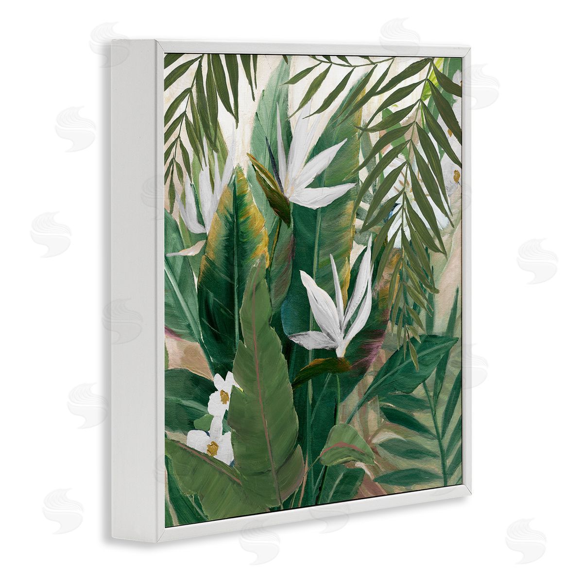 Tropical Birds Of Paradise Plant White Frame Print Wall Art, Home Decor by Nan