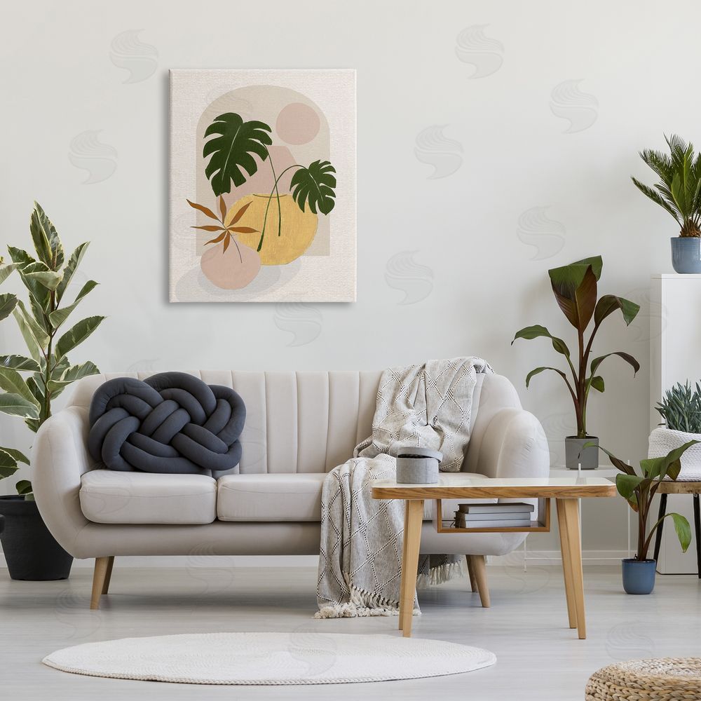 Janet Tava Potted Monstera Plant Leaves