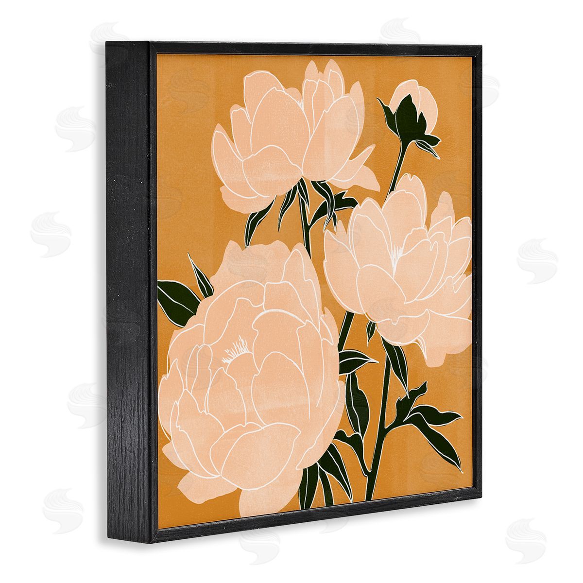 Emma Scarvey Contemporary Peony Blooms  Black Framed Glicee Wall Art Print