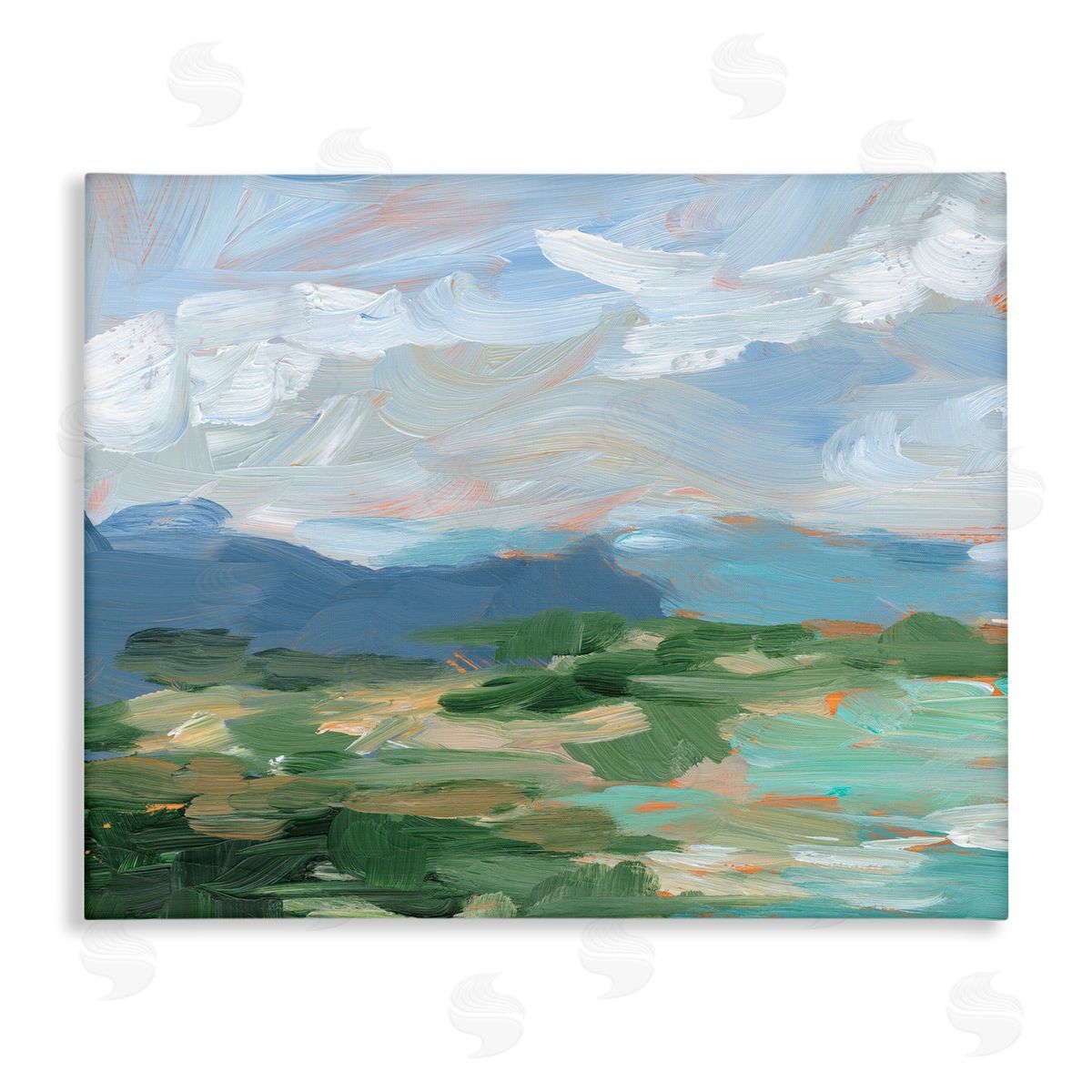 Ethan Harper Modern Brushed Cloudy Landscape