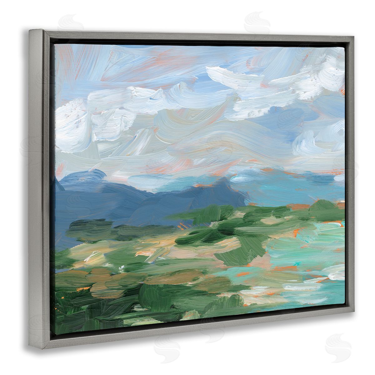 Ethan Harper Modern Brushed Cloudy Landscape