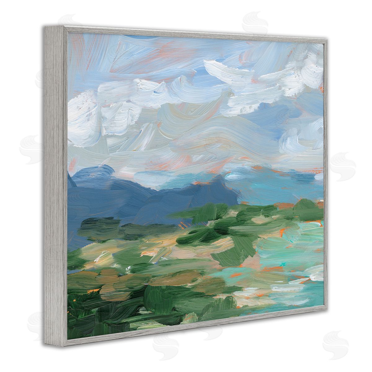 Ethan Harper Modern Brushed Cloudy Landscape