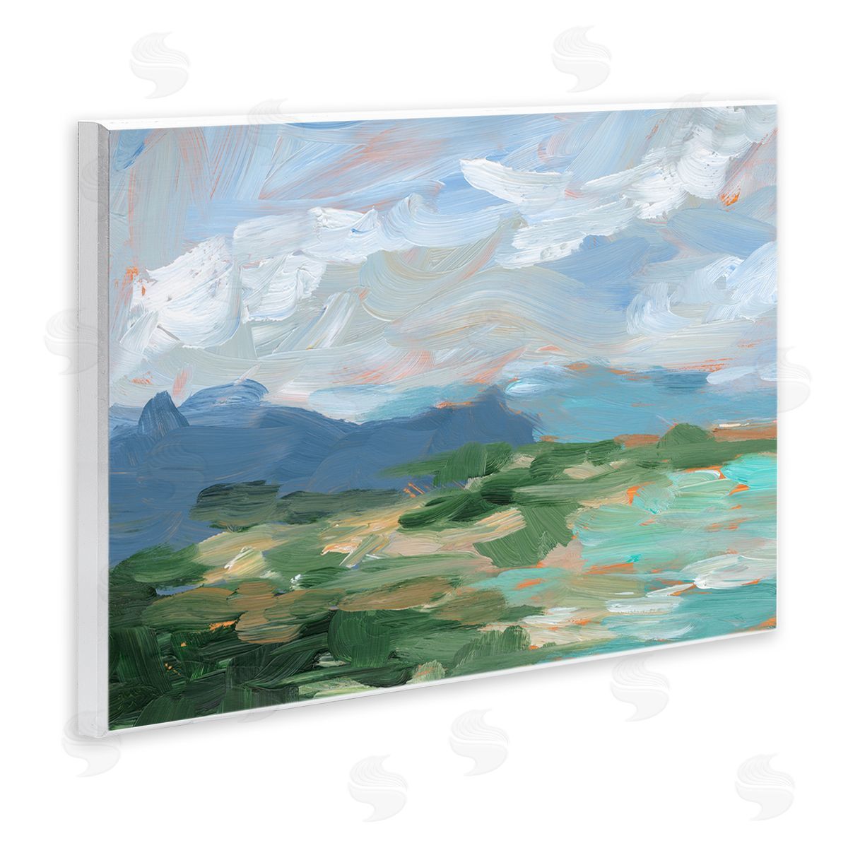 Ethan Harper Modern Brushed Cloudy Landscape