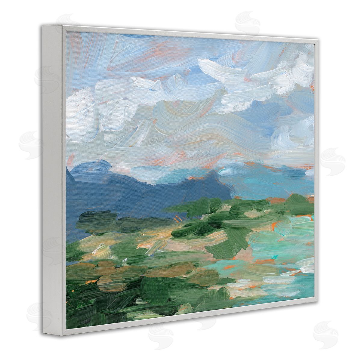 Ethan Harper Modern Brushed Cloudy Landscape